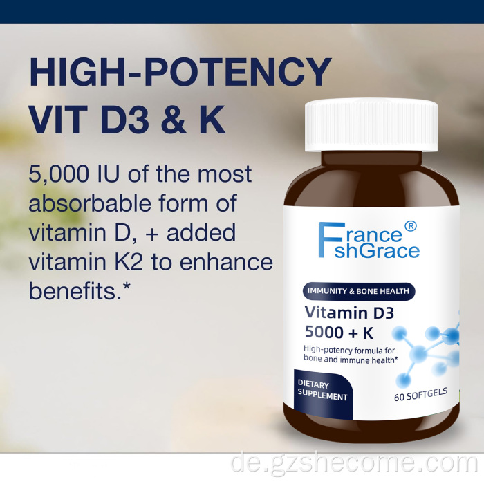 Bio -Vitamin D3 -Ergänzung für gesunde Funktionen immun